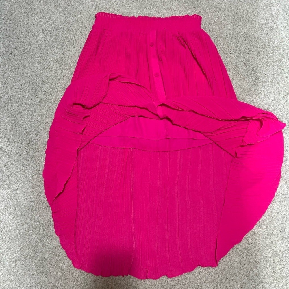 Skies Are Blue Vibrant Pink Midi Skirt-size M - Picture 3 of 4